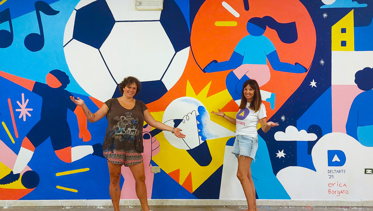 Murale collettivo nato da un laboratorio street art partecipato